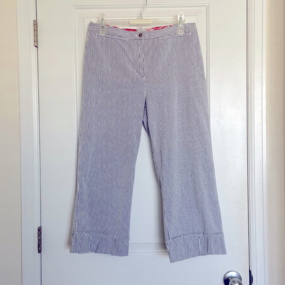 Chico’s blue & white stripe wide leg pants size 0 (Small)